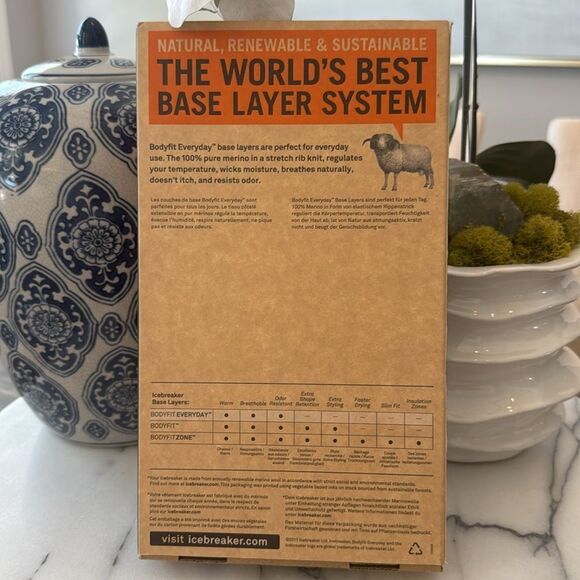 NWT Icebreaker BODYFIT EVERYDAY MERINO BASE LAYER size Small - Picture 2 of 6